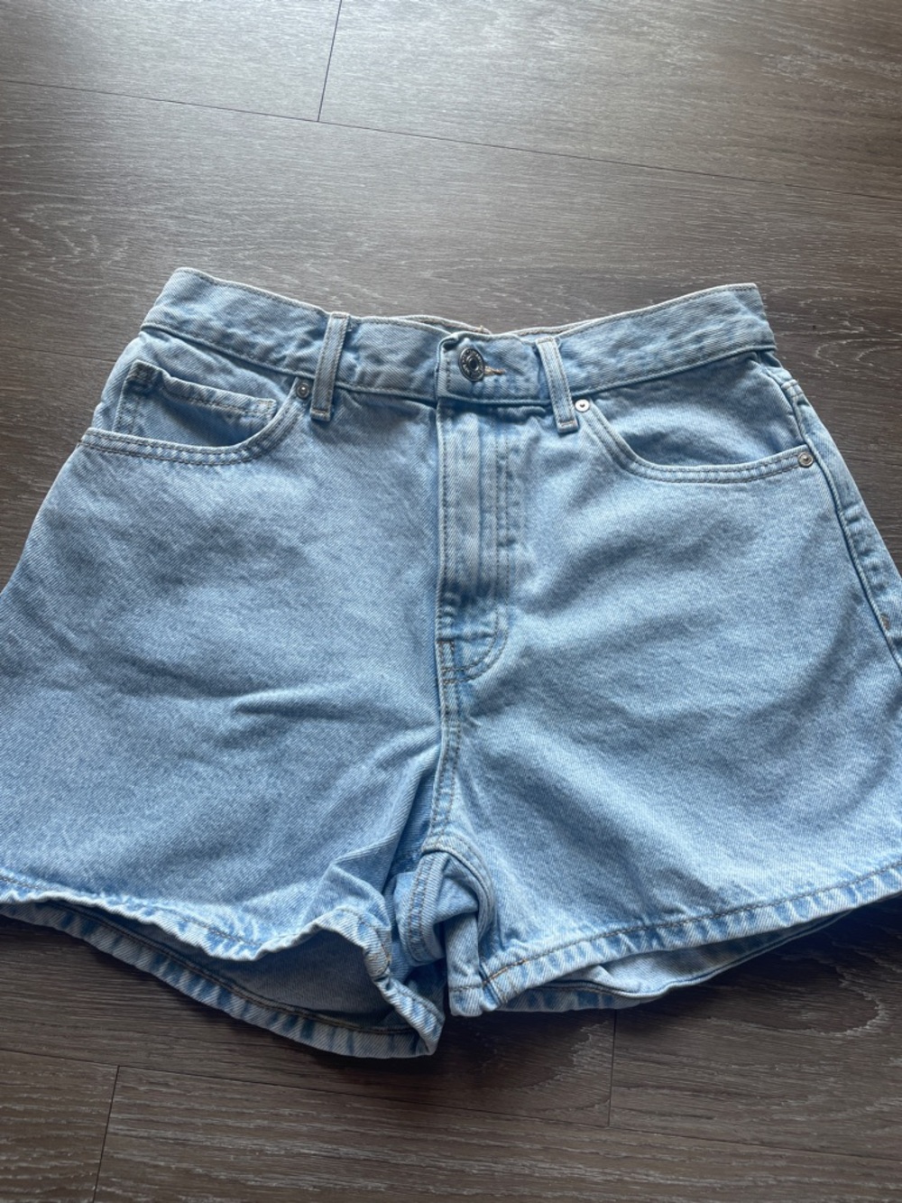 High-Waist Light Blue Denim Women’s Shorts